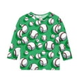 thumbnail image 4 of Baseball Graphic Tees Girls 3/4 Sleeve Tops Trendy Casual Cute Crewneck Kids Tshirts Toddler Girl Clothes Y2K Fall Fashion Tees Workout Gym Outfits, Size 3-12, 4 of 5