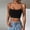 Black, variant on Women's Crop Cami Tops Slim Scoop Neck Spaghetti Strap Tank Tops Solid Color Summer Basic Camisole Tees,Green