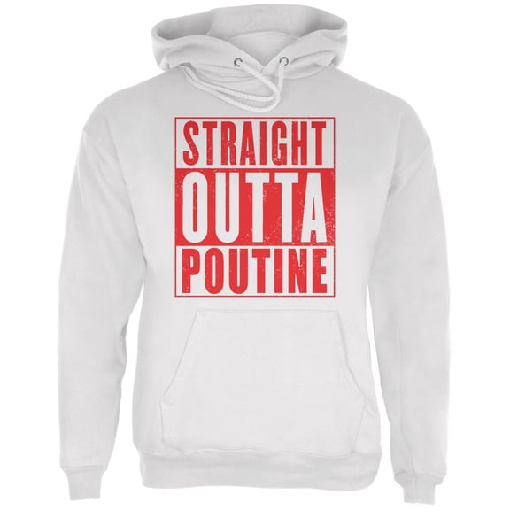 Straight Outta Poutine Mens Hoodie White SM
