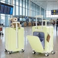 thumbnail image 2 of TBAU Ride-On Suitcase for Kids with Seat, Front Opening Carry-On Luggage, 360° Lockable Spinner and TSA Lock, Green, 2 of 9