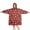 Red Christmas Deer, variant on Wearable Oversized Blanket,Red Christmas Folk Pattern Wearable Blanket Hoodie for Adults,Cozy Hooded Blankets with Super Pockets,Super Warm Fuzzy Pullover for Women & Men