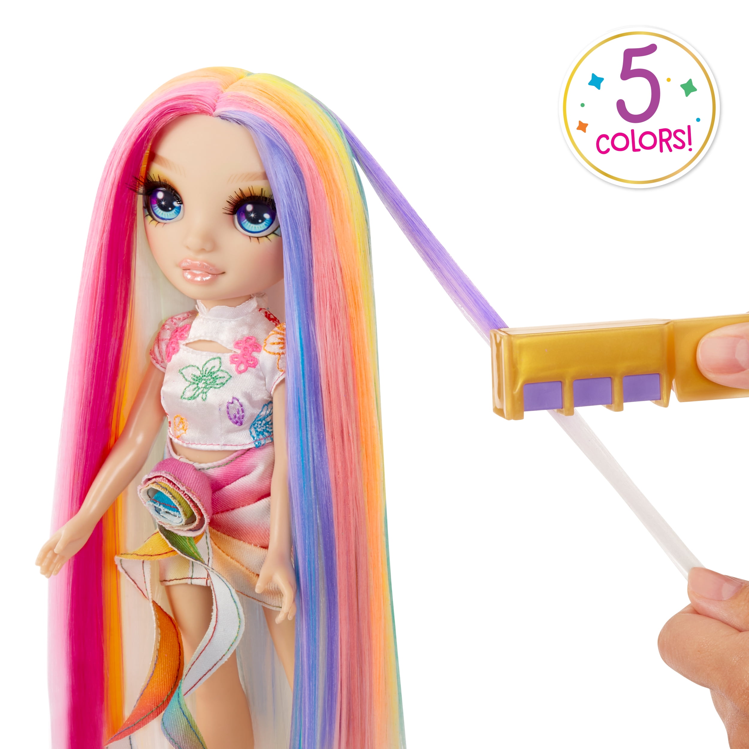 Rainbow High Hair Chalk & Style Amaya - Rainbow 11” Doll, Washable Rainbow Hair Chalk