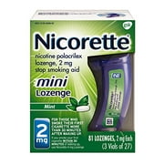 6 Pack Nicorette Mini Nicotine Lozenge Mint 2 Milligram Stop Smoking Aid 81 Each