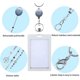 thumbnail image 3 of 3 Pieces ID Badge Lanyard Necklace with ID Holder Clip Stainless Steel Beaded Chain Retractable Badge Reel Valentine Present (Chic Style), 3 of 4