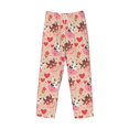 thumbnail image 2 of Vsdgher Cow Flower And Heart Print Mens Pajama Pants Sleep & Lounge Pants, PJ Bottoms With elastic waistb and Pockets, 2 of 5