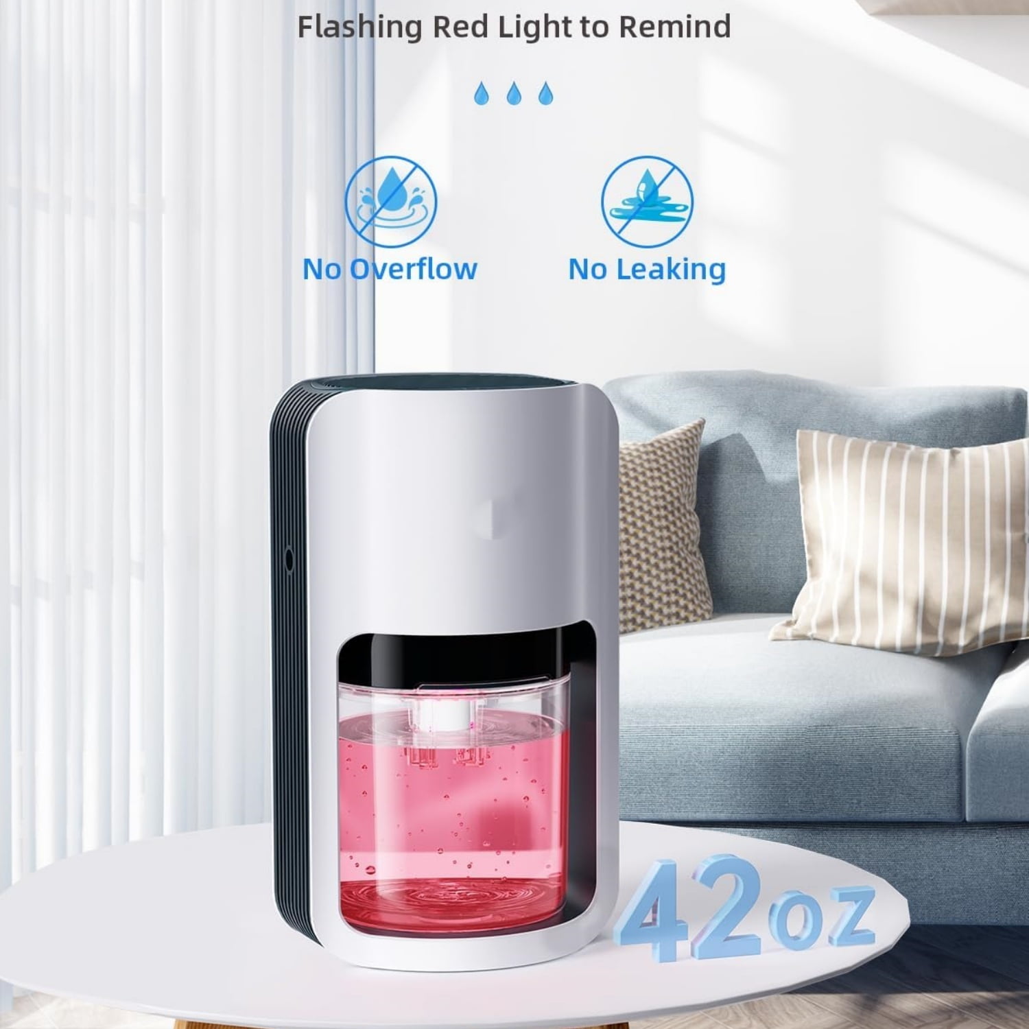 Dehumidifiers for Home, 42oz Dehumidifier for Bathroom, Dehumidifiers for Room with Auto Shut Off, Auto Defrost Quiet Dehumidifier for Bedroom Wardrobe Closet Trailer RV