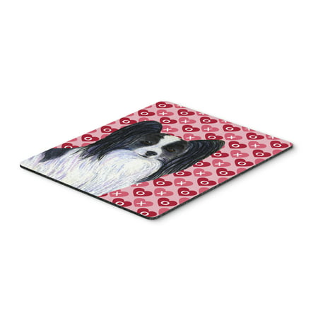 Papillon Hearts Love and Valentine's Day Portrait Mouse Pad, Hot Pad or Trivet