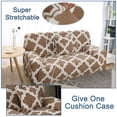 thumbnail image 3 of Unique Bargains 1-Piece Oriental Printed Stretch Loveseat Slipcover, Brown, 3 of 8
