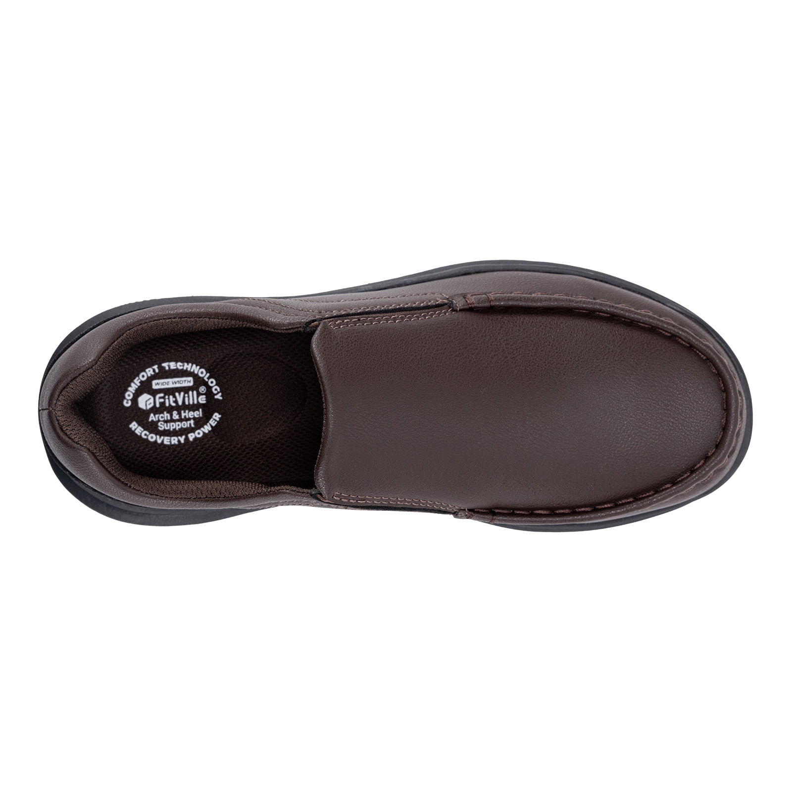 FitVille Men\'s Slip-On Comfort Sneakers in Brown Size 12EW Amazon.com | FitVille Wide Width Slip On Shoes for Men Wide  main image 2