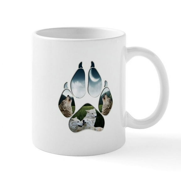CafePress - Wolf Print Mug - 11 oz Ceramic Mug - Novelty Coffee Tea Cup