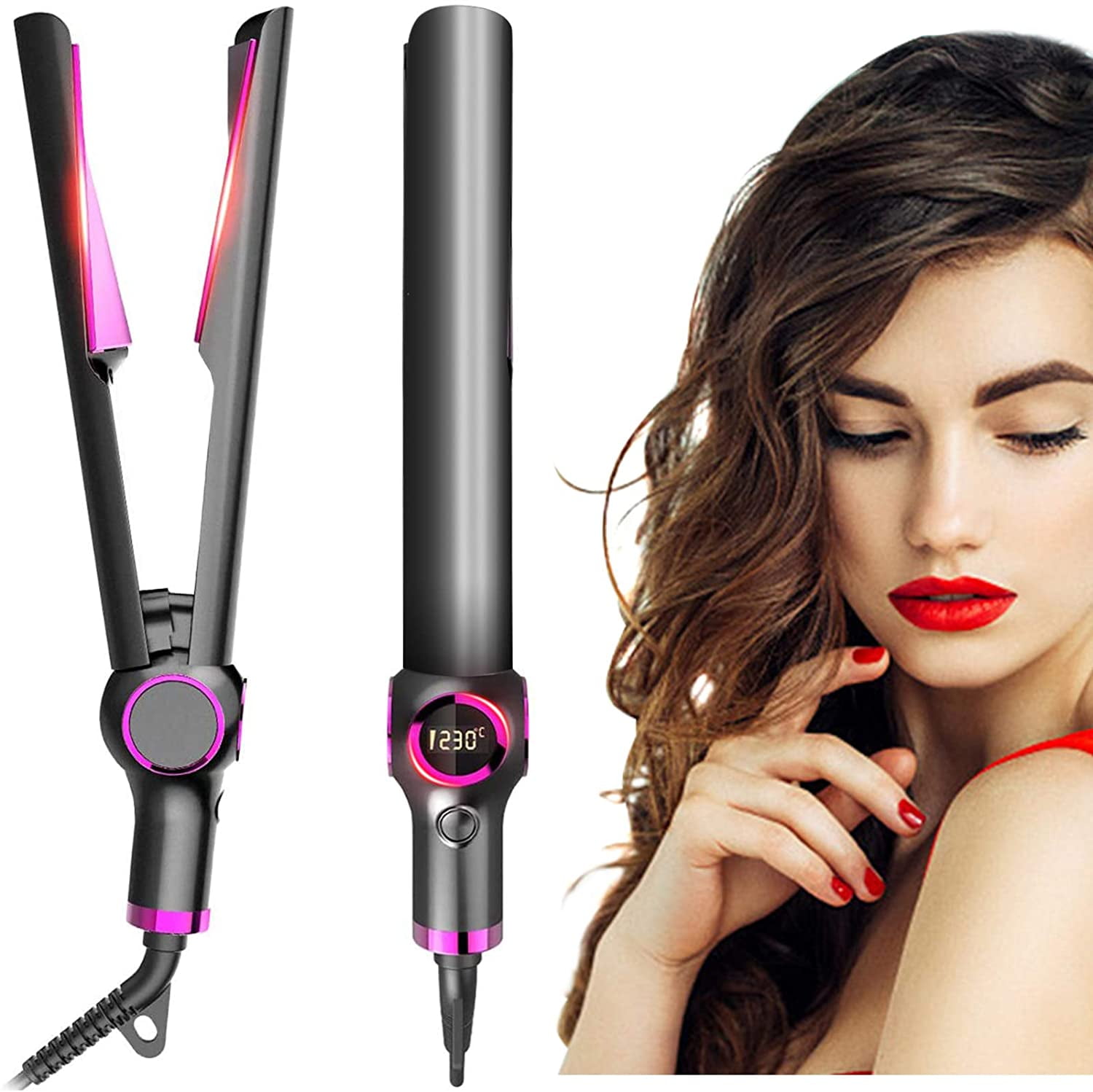 Twist Straightening Curling Iron, Ifanze 2 in 1 Straightener And Curling  Flat Iron with Adjustable Temp, Long-Lasting Twist Styling Iron for All Hair  Types 