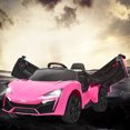 thumbnail image 3 of Infans 12V Kids Ride On Car 2.4G RC Electric Vehicle w/ Lights MP3 Openable Doors Pink, 3 of 7