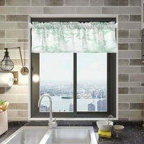 Mint Green Rabbits Curtain Valances Window Treatment Rod Pocket Drape Valance 54" X 18" for Kitchen Living Room Bedroom