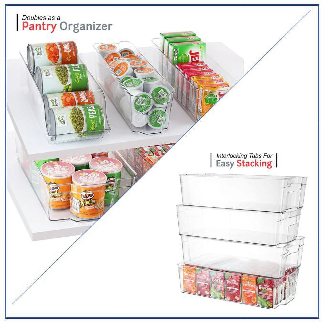 StorageBud Fridge Organizer and Storage Bins - Stackable Storage Bins for  Fridge, Freezer, Pantry, Kitchen, - 9 Piece Set Clear Refrigerator Storage  Containers 