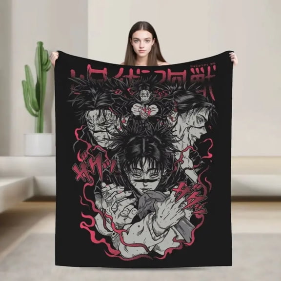 Choso Blood Manipulator Figure Print Blanket - Ultra-Soft Comfy, Lightweight Breathable Textile Throw for Bedroom, Sofa, Couch, Lightweight Breathable Blanket
