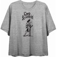 thumbnail image 4 of Keep Strummin' Cowboy Americana Women's Heather Gray Crew Neck Short Sleeve Crop Top-Medium, 4 of 6