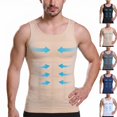 thumbnail image 2 of Men Sleeveless Compression Body Shaper Tank Top Tummy Contour Undershirt with Back Support,Complexion,3XL, 2 of 4