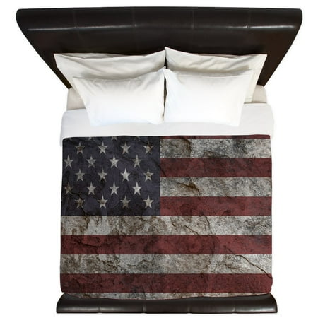 Flag Comforter CafePress - Cave Wall American Flag - King Duvet Cover, Printed Comforter Cover, Unique Bedding, Microfiber ()