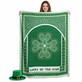 thumbnail image 2 of Throw Blanket Fleece Throw Blanket 50x80in, Irish Festival Celtic Knots Lucky Shamrock Soft Lightweight Bed Blankets Stripe Fuzzy Couch Blankets for All Season, 2 of 9