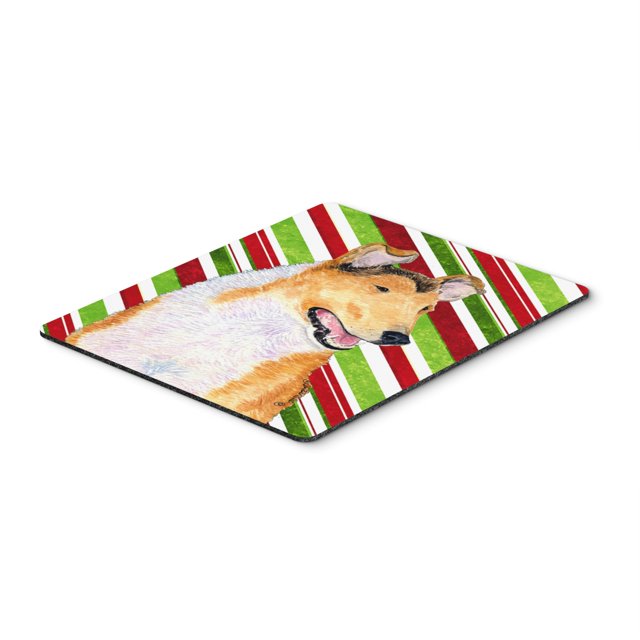 ""Caroline'S Treasures Ratón/Hot Pad/Salvamanteles Collie Smooth Candy Cane Holiday Christmas (Ss4539Mp)""