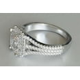 thumbnail image 3 of HeartsAndYou 2ct Radiant Cut Moissanite Engagement Ring for Women Split Shank Halo 18k White Gold over Silver, 3 of 5