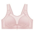 thumbnail image 2 of successthop Women Bras No Underwire Mesh Wirefree Push up Bralettes Padded Wide Strap Corset Full Coverage Crop Tank Top Sexy Lingerie Pink XL, 2 of 3