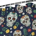 thumbnail image 3 of Navy Floral Skull Pattern Shower Curtain 84"x72" ,Bathroom Decorative Shower Curtains Set with 12 Hooks,Modern Waterproof Washable Shower Curtain, 3 of 6