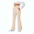 thumbnail image 2 of Pantalones deportivos de fitness de primavera para mujer, pantalones con cintura cruzada, pantalones acampanados divididos, 2 of 5