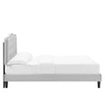 thumbnail image 4 of Platform Bed Frame, Tufted, Rivet Nailhead, King, Light Grey Gray, Velvet, Bedroom, Modern Contemporary Boutique HB35342, 4 of 15