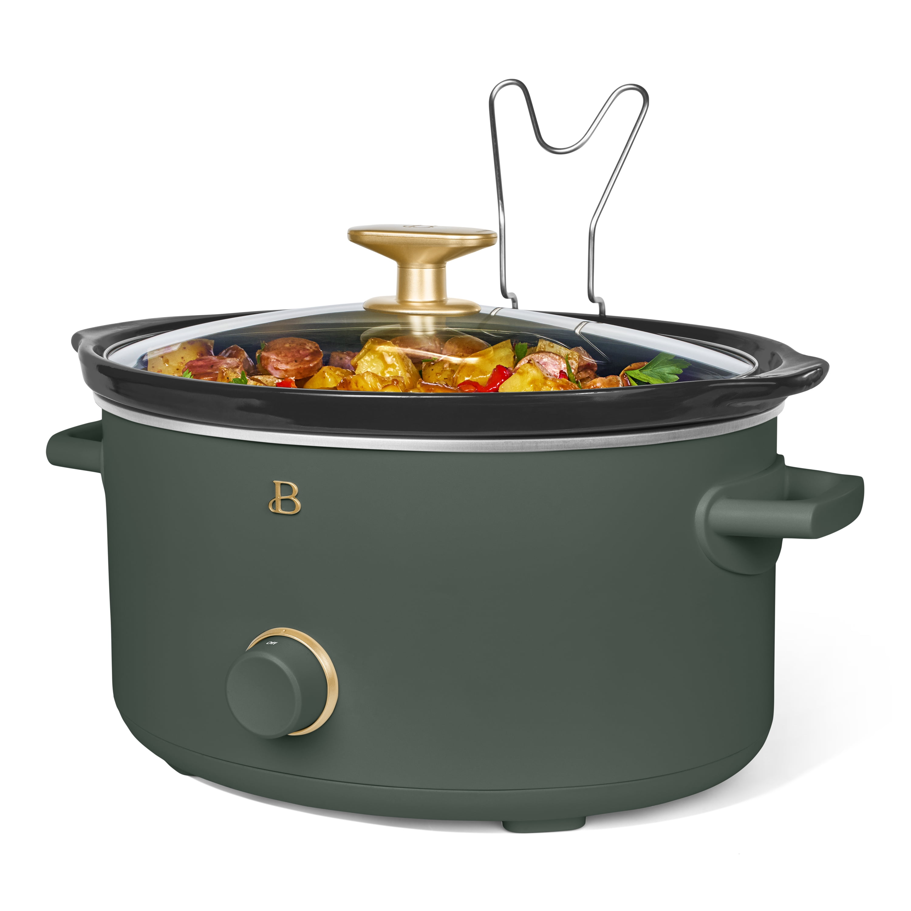 Beautiful 8 Qt Manual Slow Cooker, Thyme Green by Drew Barrymore