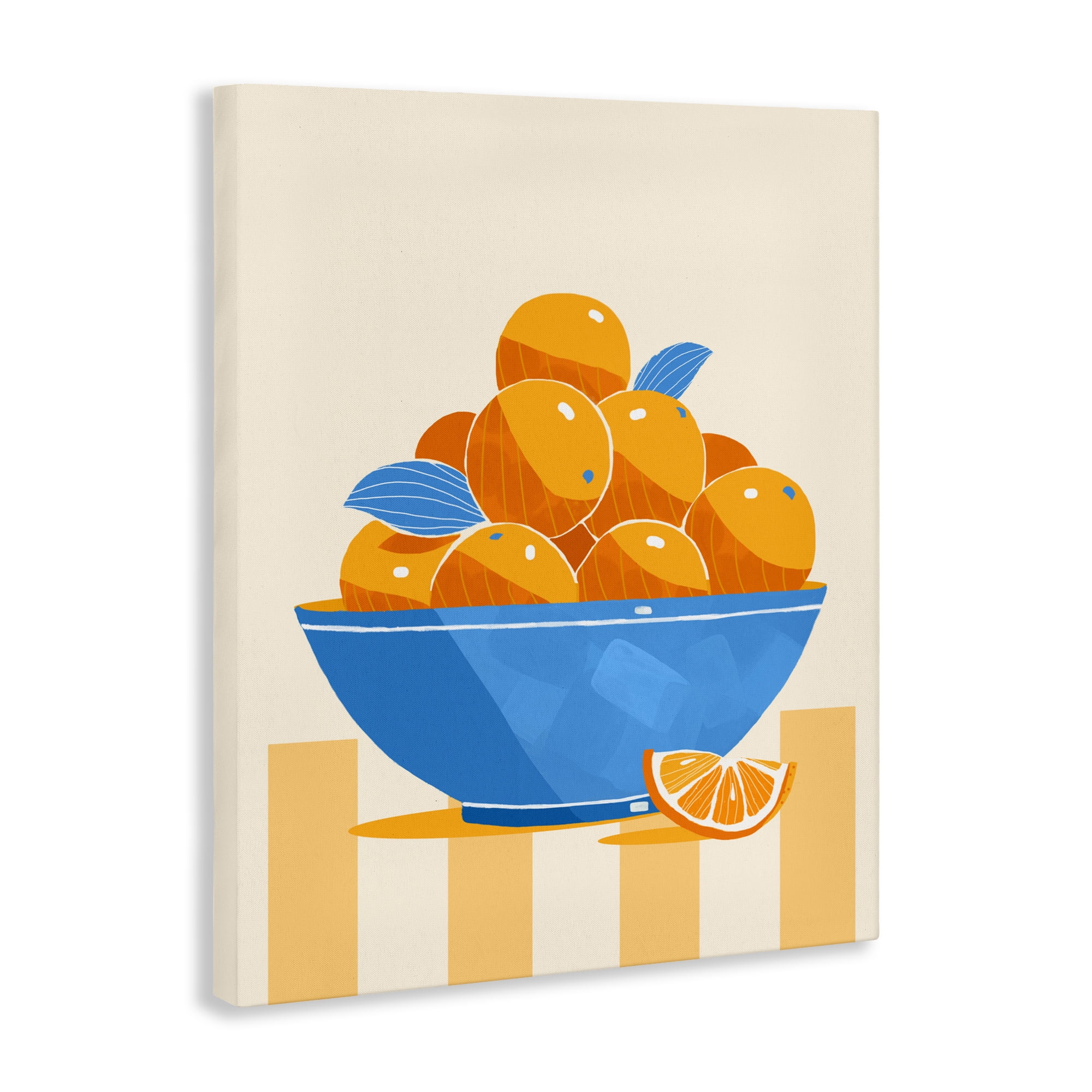 Stupell Industries Orange Citrus Bowl Striped Canvas Wall Art, design by Lucca Sheppard