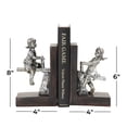 thumbnail image 3 of DecMode 4" People Brown Polystone Bookends with Swing Set (Set of 2), 3 of 9