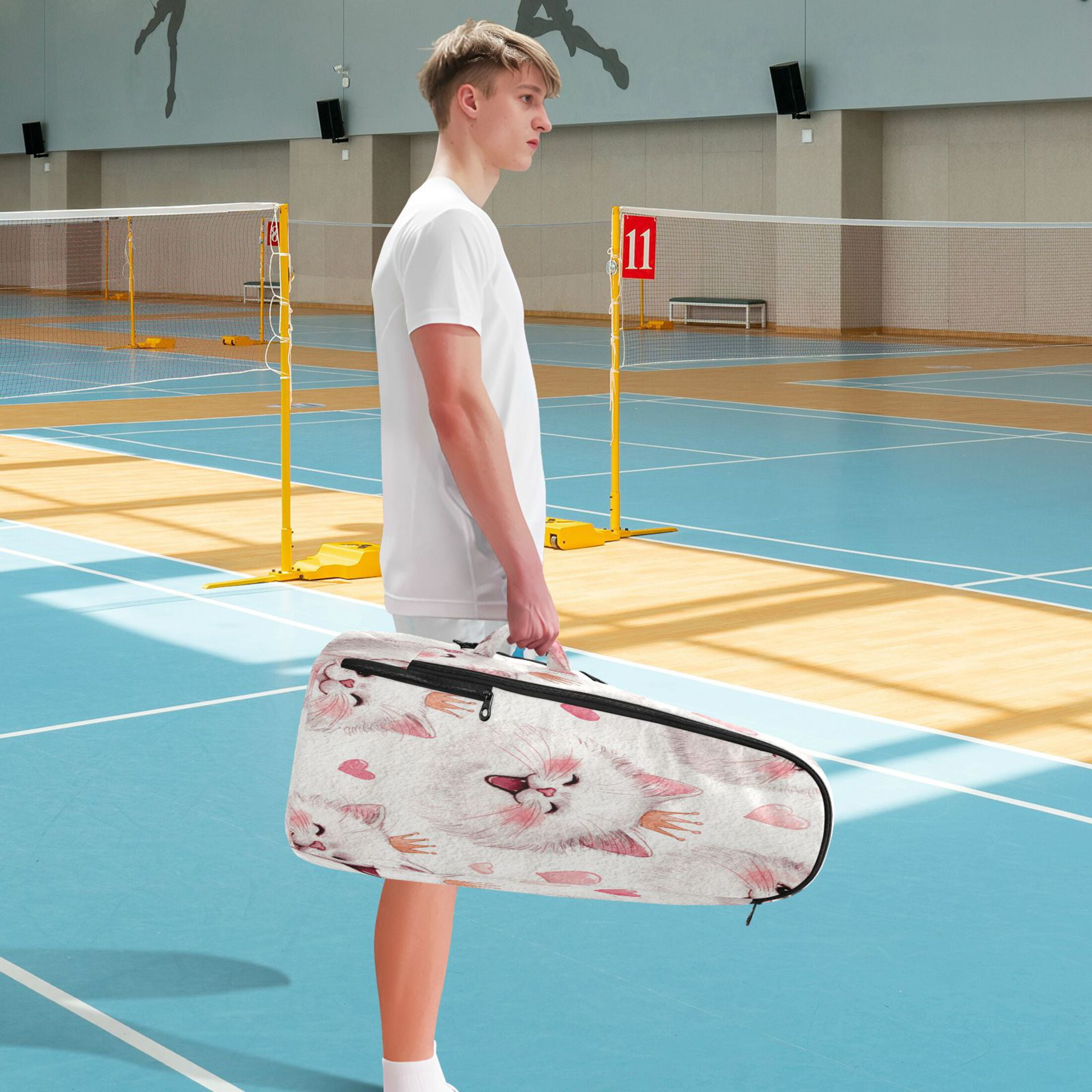 2 Racquet Holder Tennis Backpack Tennis Racket Covers Gym Bags Happy Birthday Cats