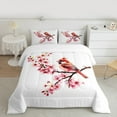 thumbnail image 3 of Manfei Cardinal Bird Bedding Comforter Set,Country Cherry Blossom Twin Comforter Sets,White Pink Red Bedding Set For Girl Teens,Breathable Home Decor Reversible,2-Piece, 3 of 9