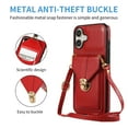 thumbnail image 4 of ELEHOLD Crossbody Wallet Case for iPhone 16 Plus,Back Credit Card Holder Metal Snap Luxury Purse Case with Shoulder Strap for Women Girls for iPhone 16 Plus,Red, 4 of 8