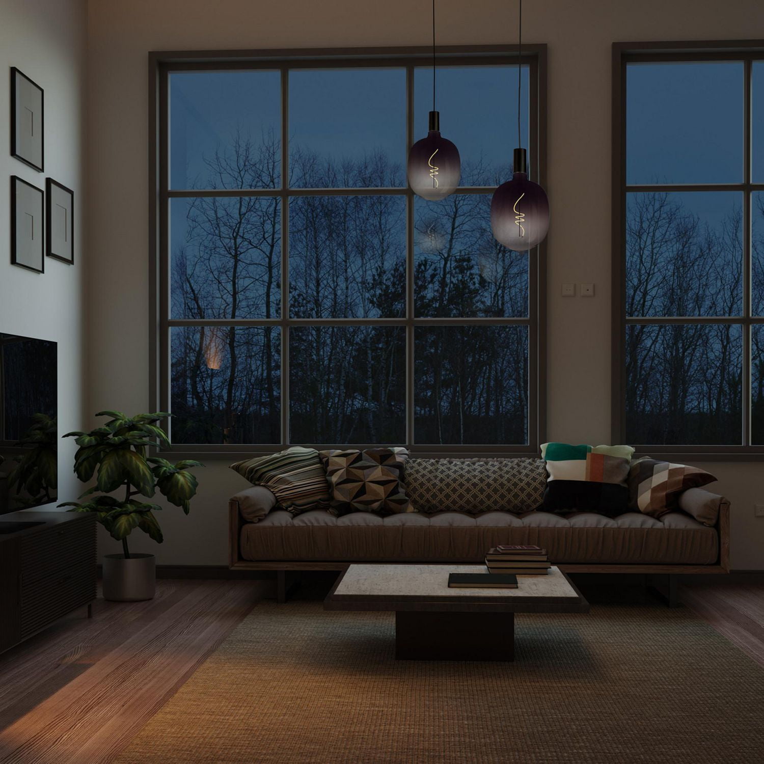 Globe Electric Luxe Luxury Oversized Smoked Glass LED Filament Light Bulb, 5 Watts (25 Watt Equivalent), Gradient Smoked Glass Design, Oval Shape, E26 Base, 1800 Kelvin, 180 Lumens, 15 000 Hour Lifesp