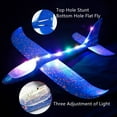 thumbnail image 5 of 2 Pack Giant Kids Airplane Toys, VIVEFOX 18.9" Blue Throwing Foam Plane, LED Light Up Flight Mode Glider Planes, Outdoor Sports Game Flying Toys for 3 4 5 6 7 Year Old Boys girls, 5 of 7