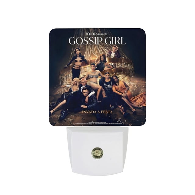 Gossip Girl / Chica Chismosa Luz nocturna LED con sensor de anochecer a amanecer para dormitorio, baño, pasillo, escaleras - Lámpara LED nocturna de enchufe, 0.5W - 1 pieza