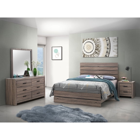 Coaster Brantford 4-Piece Eastern King Bedroom Set, Barrel Oak