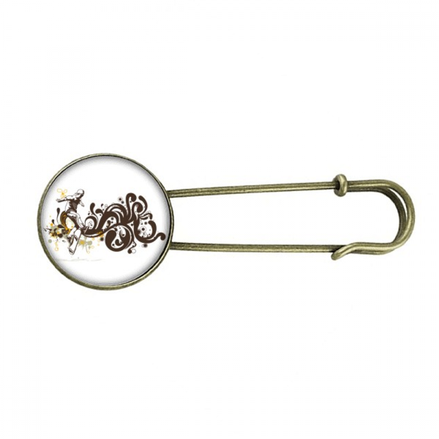 Broche de Metal antiguo Unbranded Esqui Patrón de flores 7.5 cm