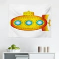 thumbnail image 1 of Yellow Submarine Tapestry, Illustration of a Submarine Bubbles Under The Sea Print, Fabric Wall Hanging Decor for Bedroom Living Room Dorm, 2 Sizes, Mustard and Petrol Blue, by Ambesonne, 1 of 1