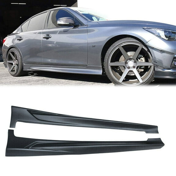 NINTE Side Skirt Panels Extension for 2014-2023 Infiniti Q50 Matte Black Trim A Pair