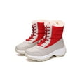 thumbnail image 4 of Harsuny Mens Winter Boot Mid Calf Snow Boots Faux Fur Warm Shoes Walking Cold Weather Casual Plush Lined Red 12C, 4 of 8