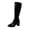 Black, variant on Women's Knee High Chunky Mid Heel Round Toe Boots PU Leather Side Zip Shoes Women's Solid Color Fall Winter Boots