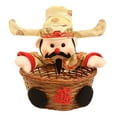 thumbnail image 4 of TISHITA Chinese New Year Decoration God of Wealth Doll Hand Woven Basket God of Fortune Figurine Food Storage Basket for Holiday Home Gold, 4 of 8