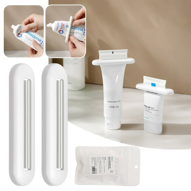 Harpily Toothpaste (2 Pack) Toothpaste Tube Roller Toothpaste Dispensers for Bathroom Toothpaste