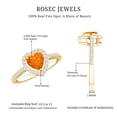thumbnail image 5 of Rosec Jewels Natural Fire Opal Heart Shaped Engagement Ring with Halo - Certified Opal Diamond Ring - with Jewelry Box, 10K Yellow Gold, US 8.50, 5 of 9