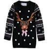 Derek Heart Girls 7-16 Reindeer Sweater (Black 10/12)