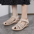 thumbnail image 4 of Qiaocaity Sandals for Women Wedge Shoes Comfortable Sandals with Arch Support Fashion Casual Wedge Sandals Beige Size 5.5, 4 of 4