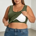 thumbnail image 2 of SNKSDGM Female Women's Tank Tops 3X Ribbed Tank Tops for Women Cropped Built in Bra Shelf Bra Camisoles Adjustable Spaghetti Strap Tank Tops Basic Layer, 2 of 7